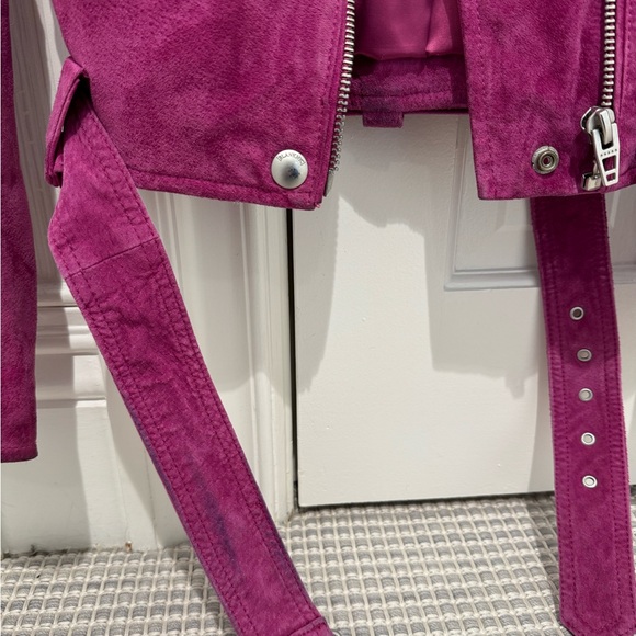 Blank NYC Magenta Suede Leather Jacket - Picture 5 of 12